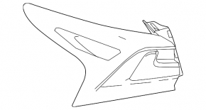 Light outer wing right Lexus NX200t NX300h 15-17