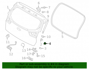 Lower left trunk door bumper for Kia Niro 17-22 on the body