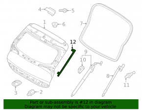 Right tailgate rubber seal for Kia Sportage 23-26