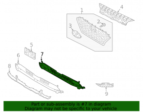 Lower grille of the front bumper Hyundai Kona 18-21 1.6, 2.0 under fog lights and radar