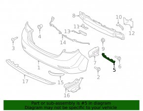 Rear bumper mount left Hyundai Elantra UD 11-16