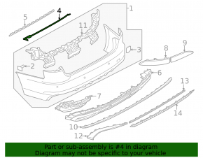 The lower foot-operated trunk opening sensor mount for the Audi A5 F5 20-25 is cracked.