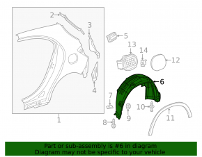 Rear right mudguard Mercedes GLA 15-20