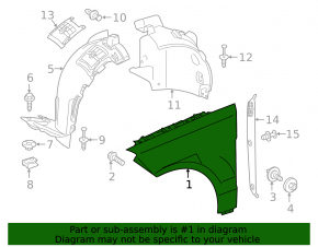 Front left wing Mercedes W166 GLE 16-19