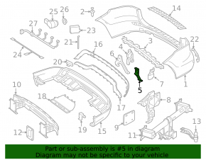 Rear bumper mount center left Mercedes GLS-class X166 13-16