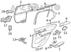 Rear right window lift control trim Mercedes W167 GLE 350 450 20-23 beige