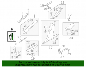 Front pillar trim middle left Ford Fusion mk5 17-20 black