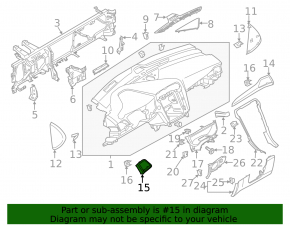 Dashboard cover left Ford Fusion mk5 17-20 graphite