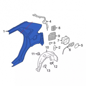 Quarter wing rear left Ford Edge 19-