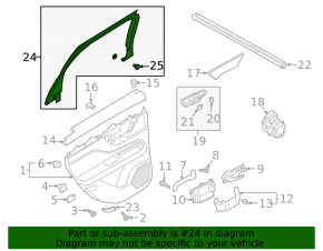 Lincoln Corsair 20-26 inner rear left door frame