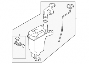 Nissan Versa Note 13-19 Windscreen Washer Reservoir Without Motor