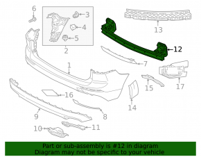 Rear Bumper Reinforcement Volvo XC60 18-23