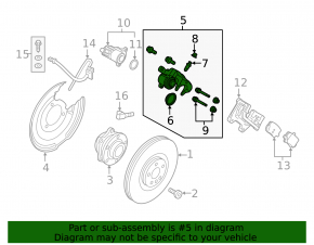 Rear left caliper assembly Volvo XC40 19-25 electric with actuator for 280mm