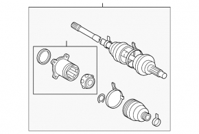Drive axle rear right Toyota Highlander 08-13 hybrid rusty