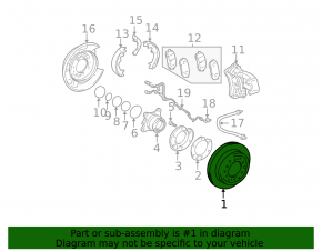 Brake disc rear left Lexus GX470 03-09 311mm