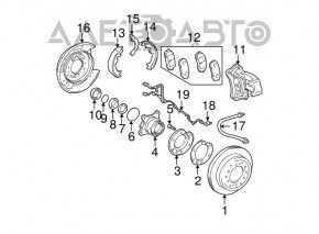 Brake disc rear left Lexus GX470 03-09 311mm