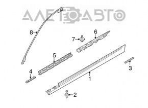 Front left door seal BMW 5 F10 11-16 upper