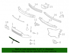 Front bumper lower trim for Toyota Corolla Cross 22-26 black L, LE, XLE