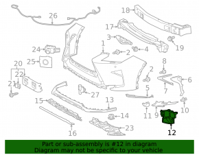 Left fog light bracket Lexus RX350 RX450h 16-19 SIGNEDA