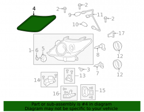 Front right headlight seal for Lexus LX570 08-15 pre-restyling