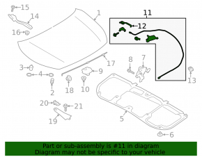 Subaru XV Crosstrek 18-23 Hood Release Cable with Handle