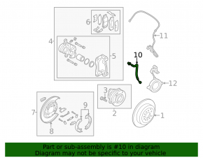 Brake hose rear right Kia Sorento 14-15 FWD