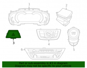 Parking assistant and hazard warning light button BMW 7 G11 G12 16-22