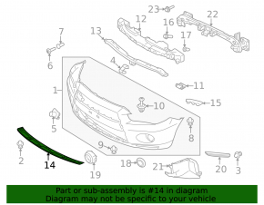 Mitsubishi Outlander 10-13 Front Bumper Lip