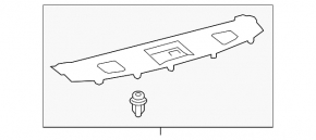 Rear shelf for Lexus ES300h ES350 13-15 black, rear part, under the curtain