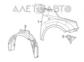 Front left wing Fiat 500 12-19