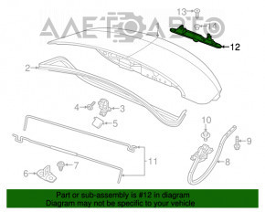 Chrysler 200 15-17 trunk lid number plate light bar for camera broken mount