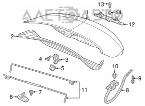 Chrysler 200 15-17 trunk lid number plate light bar for camera broken mount