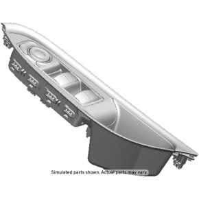 Front left window lift control trim Chevrolet Malibu 19- gray with chrome molding