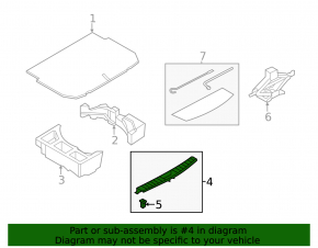 Nissan Juke 11-17 trunk opening trim