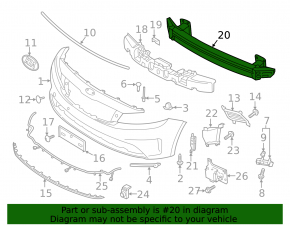 Front bumper reinforcement Kia Forte 4d 17-18 rest USA