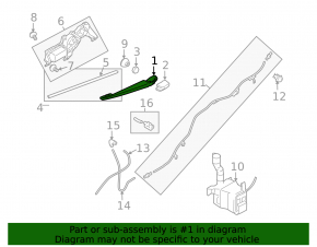Subaru Outback 10-14 rear wiper arm
