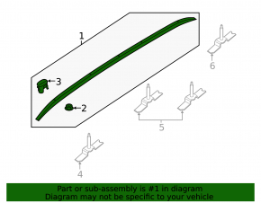Left longitudinal roof rail for Hyundai Santa Fe 21-23 hybrid