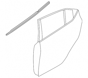 Mazda 3 19-24 4D black door-glass molding, center rear right