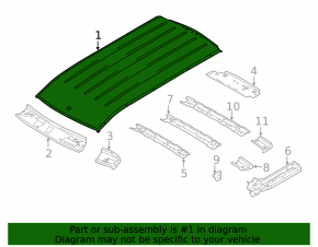 Metal roof for Ford Transit Connect MK2 13-18 with two tailgates, sawed off