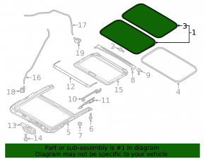 Sunroof assembly Mazda CX-9 16 - gray curtain, for cleaning
