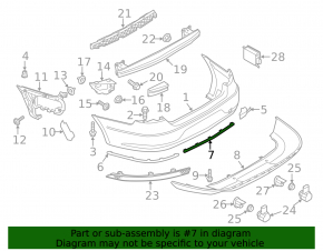 Rear bumper molding central VW CC 13-17 rest
