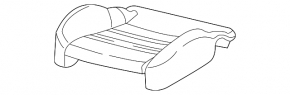 Audi A6 C8 19-25 passenger seat cushion upholstery, light brown leather, heated, ventilated