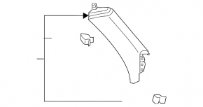 Upper right rear pillar trim in front of the window, Audi E-Tron 19-23, gray, Quattro
