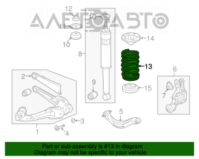 Rear left spring for Honda Civic 4D 06-09