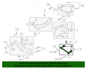 Lower rear left transverse control arm Hyundai Santa FE 19-20