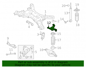 Upper rear left control arm for Nissan Pathfinder 13-20
