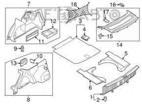 Trunk floor VW Passat b8 16-19 USA black