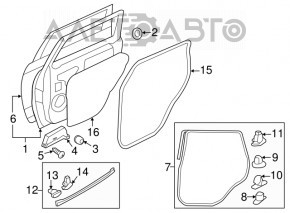 Door bare rear left Mitsubishi Outlander Sport ASX 10-23