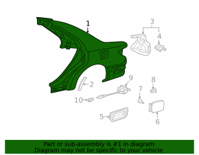 Rear left wing for Lexus ES300 ES330