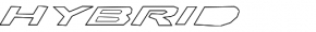 Emblem with the inscription HYBRID on the rear left door of the Lexus UX250h 19-22